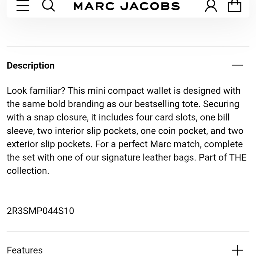 Final❗️Marc Jacobs Genuine Leather The Compact Wallet  Rose, Colorblock - Picture 2 of 14